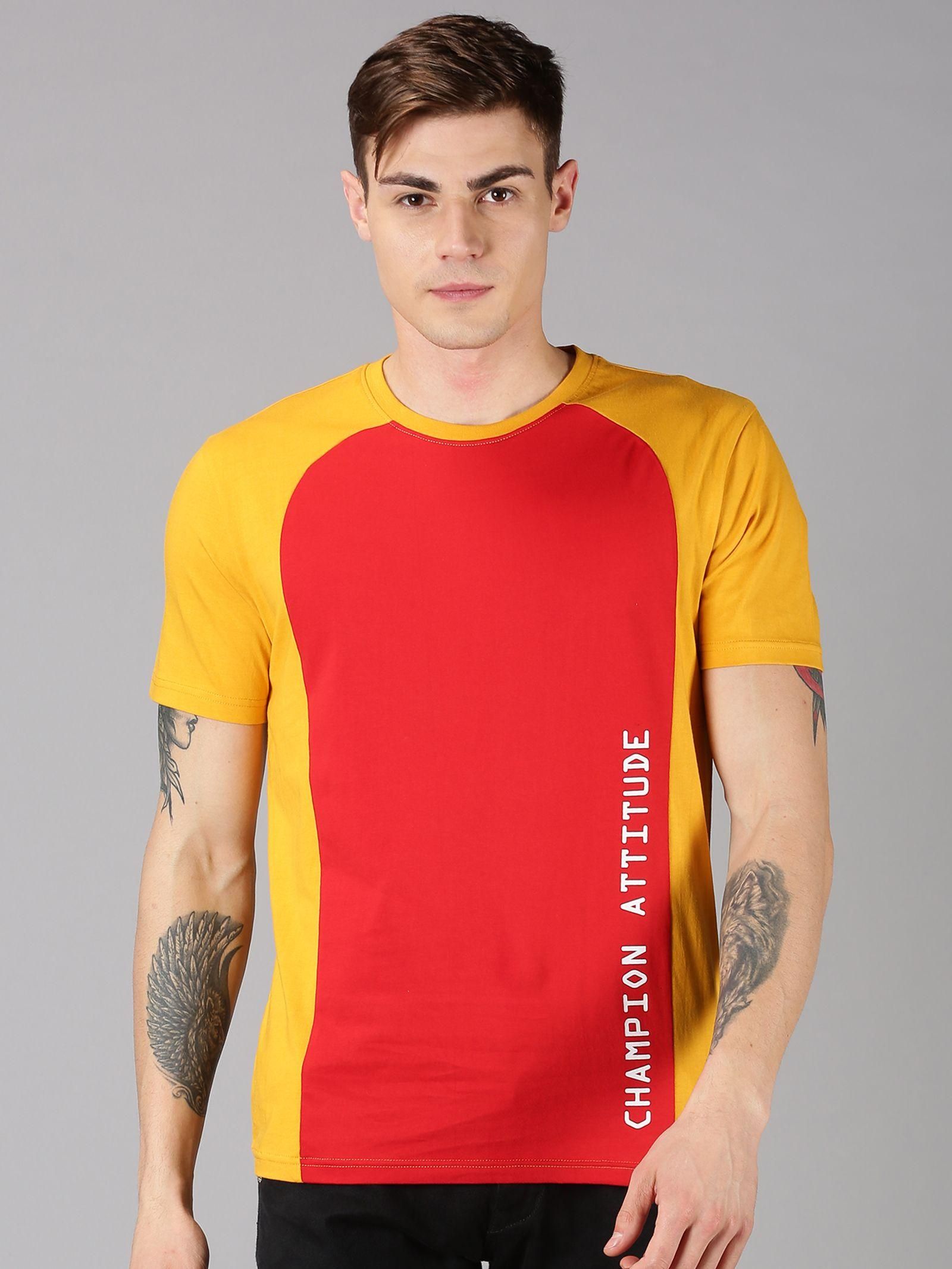UrGear Cotton Color Block Half Sleeves Round Neck Mens T-Shirt - Premium  from Roposo Clout - Just $700! Shop now at Mystical9