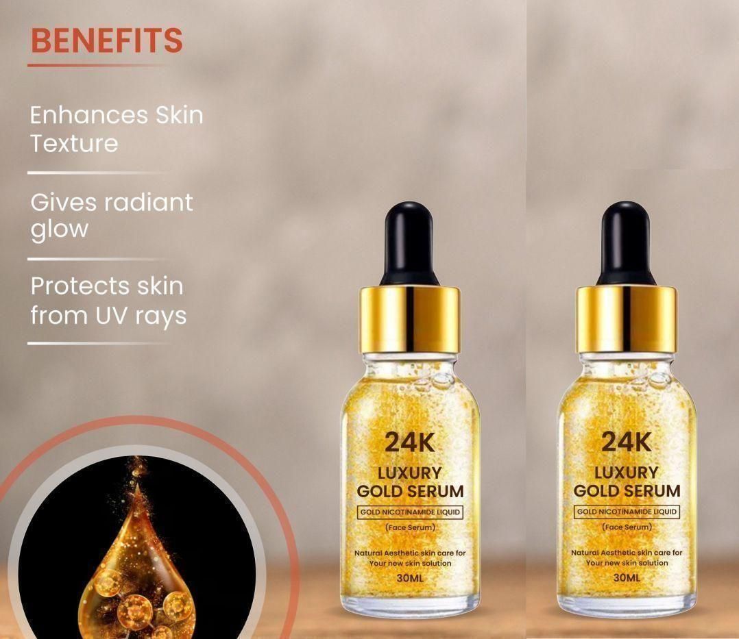 24K Gold Face Serum (Pack Of 2) - Premium  from Roposo Clout - Just $540! Shop now at Mystical9