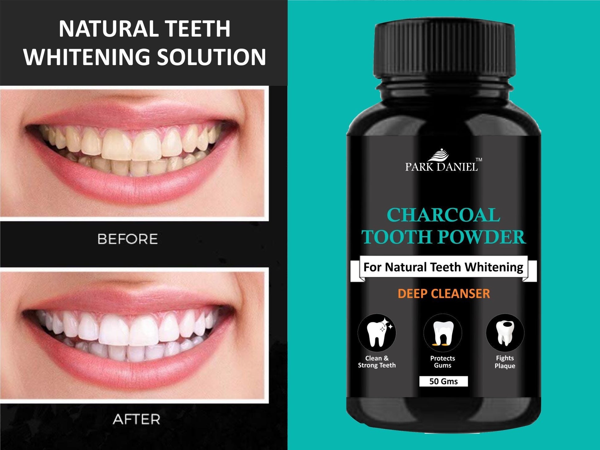 Park Daniel Charcoal Teeth Whitening Powder -Naturally Whiten Teeth, Removes Stains & Removes Bad Breath (50 Gms) - Premium  from Roposo Clout - Just $600! Shop now at Mystical9