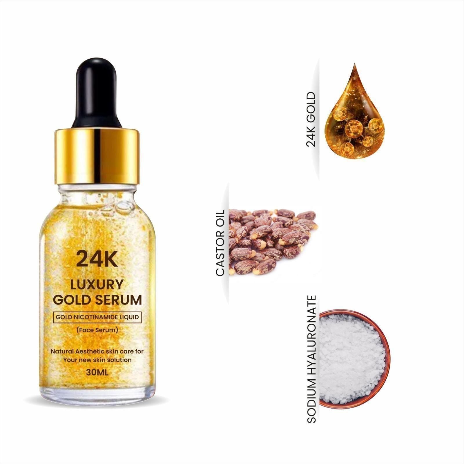 24K Gold Face Serum (Pack Of 2) - Premium  from Roposo Clout - Just $540! Shop now at Mystical9