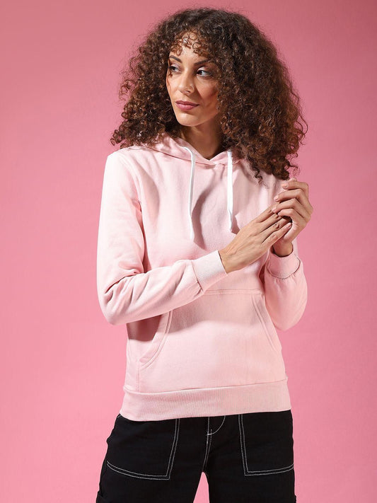 Women's  Cotton Pink Solid Sweatshirt - Premium  from Roposo Clout - Just $1119! Shop now at Mystical9