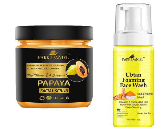 Park Daniel Papaya Scrub and Ubtan Face Wash For Anti Blemishes & Glowing Facial Kit Detoxify Rejuvenate your skin Combo Pack of 2 (250 ML) - Premium  from Roposo Clout - Just $700! Shop now at Mystical9