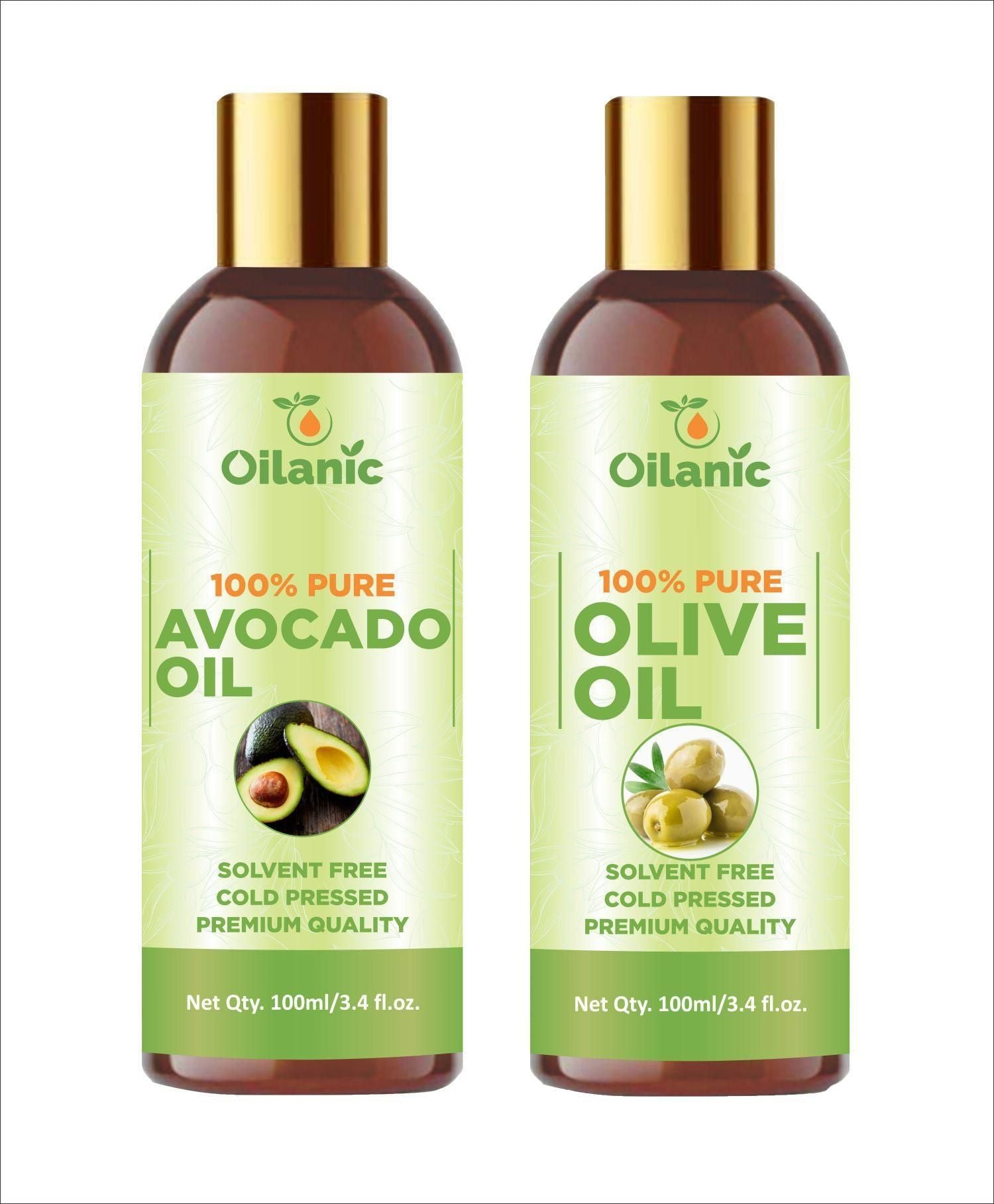 Oilanic Premium Avocado Oil & Olive Oil Combo pack of 2 bottles of 100 ml(200 ml) - Premium  from Roposo Clout - Just $650! Shop now at Mystical9