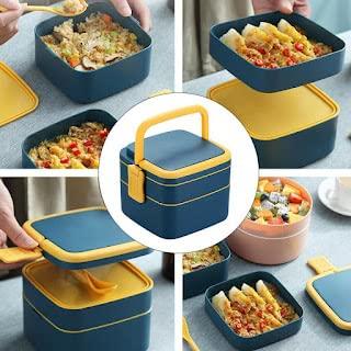 Double-Layer Airtight Square Lunch Box - Premium  from Roposo Clout - Just $530! Shop now at Mystical9