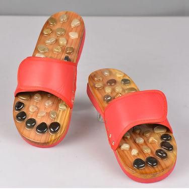 Acupressure Natural Stone Slippers (Red) - Premium  from Roposo Clout - Just $800! Shop now at Mystical9