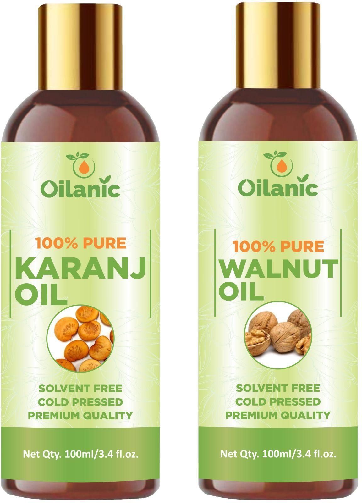 Oilanic Premium Karanj Oil & Walnut Oil Combo pack of 2 bottles of 100 ml(200 ml) - Premium  from Roposo Clout - Just $650! Shop now at Mystical9