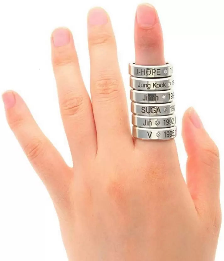 Titanium Stylish Look Unisex Ring Stainless Steel Silver Plated Ring - Premium  from Roposo Clout - Just $550! Shop now at Mystical9