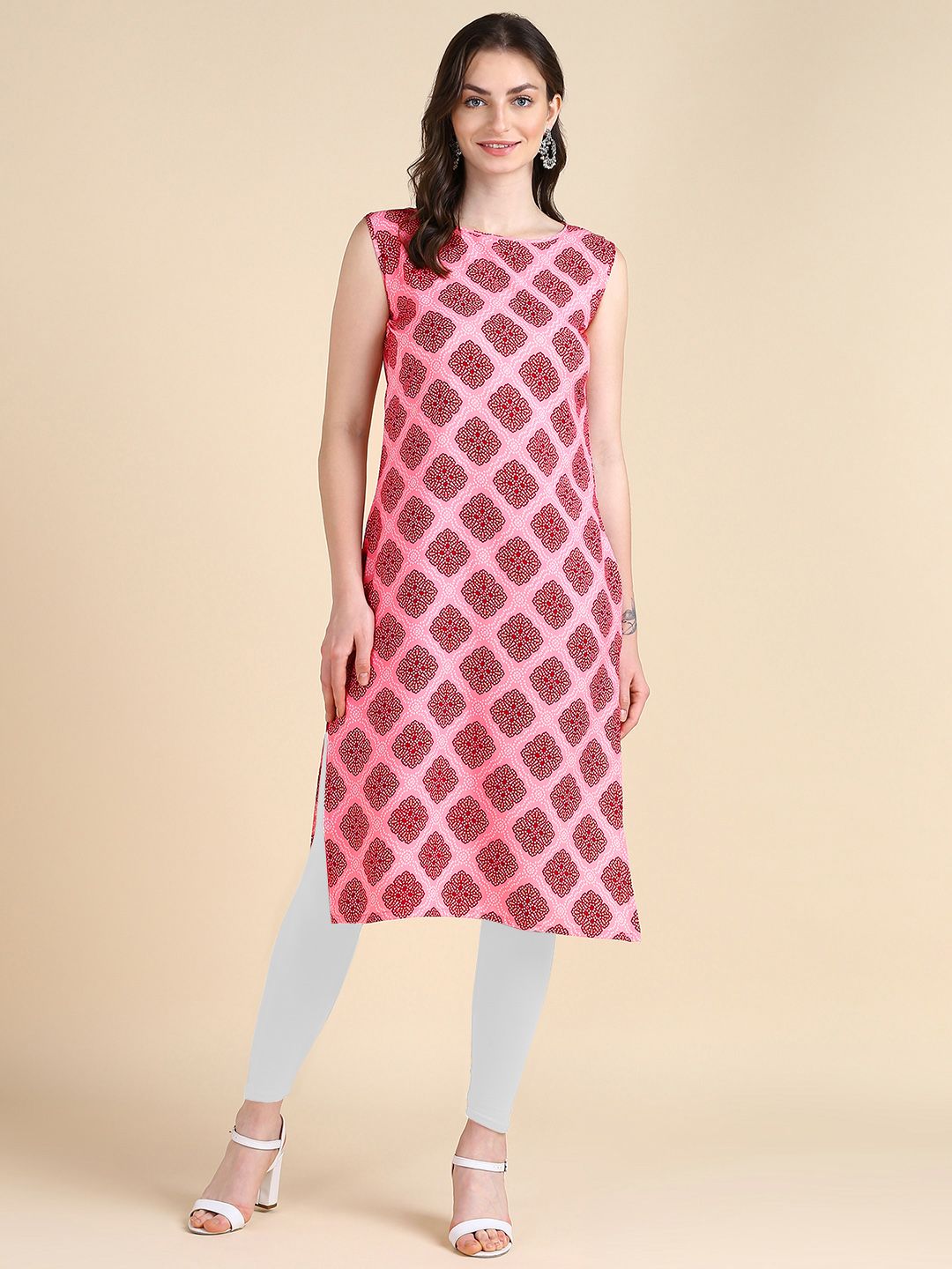 Women's Sleeveless Boat Neck Solid Casual Fancy Long Kurtis - Premium  from Roposo Clout - Just $560! Shop now at Mystical9