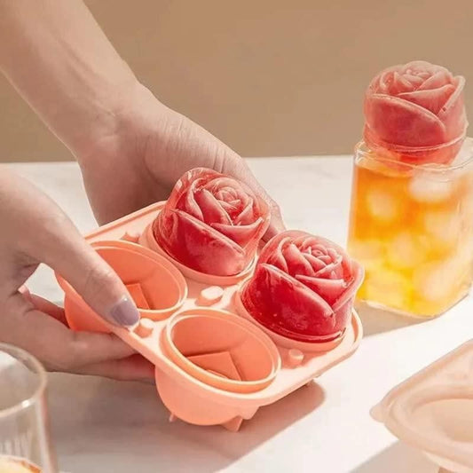 Ice Cube Mold Silicon Ice-Cube Round Mold Ball Brick Maker Tray (3D Rose ice Mold) - Premium  from Roposo Clout - Just $600! Shop now at Mystical9