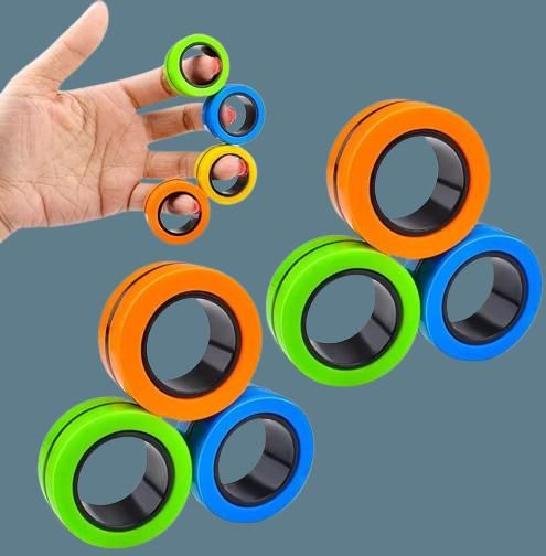 3 pcs- Stress Relief Magnetic Finger Ring - Assorted Colors - Premium  from Roposo Clout - Just $650! Shop now at Mystical9