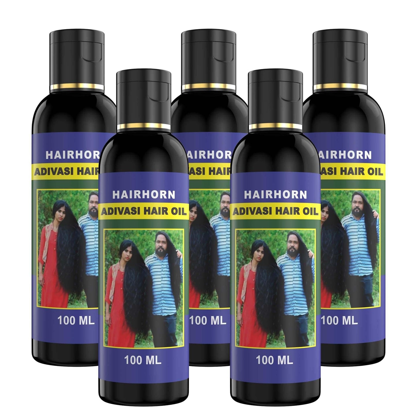 HAIRHORN Adivasi Herbal Premium Hair Oil 100ML (PACK OF 5 - Premium  from Roposo Clout - Just $900! Shop now at Mystical9