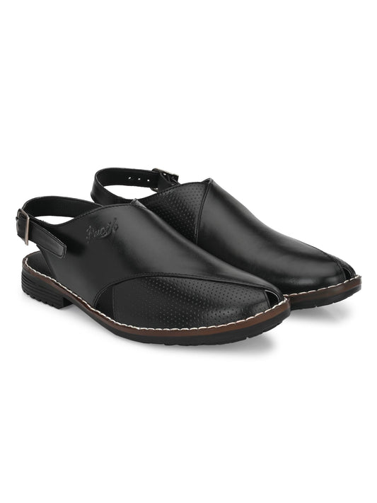Bucik Men's Black Genuine Leather Slip-On Casual Sandal - Premium  from Roposo Clout - Just $997! Shop now at Mystical9