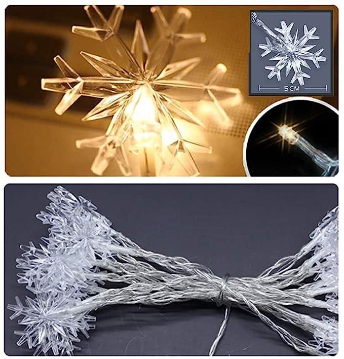 Christmas Snowflake Light Battery Powered Waterproof 14 LED 3M Garden Fairy Lights for Christmas Festival Home Party Decorations - Premium  from Roposo Clout - Just $630! Shop now at Mystical9